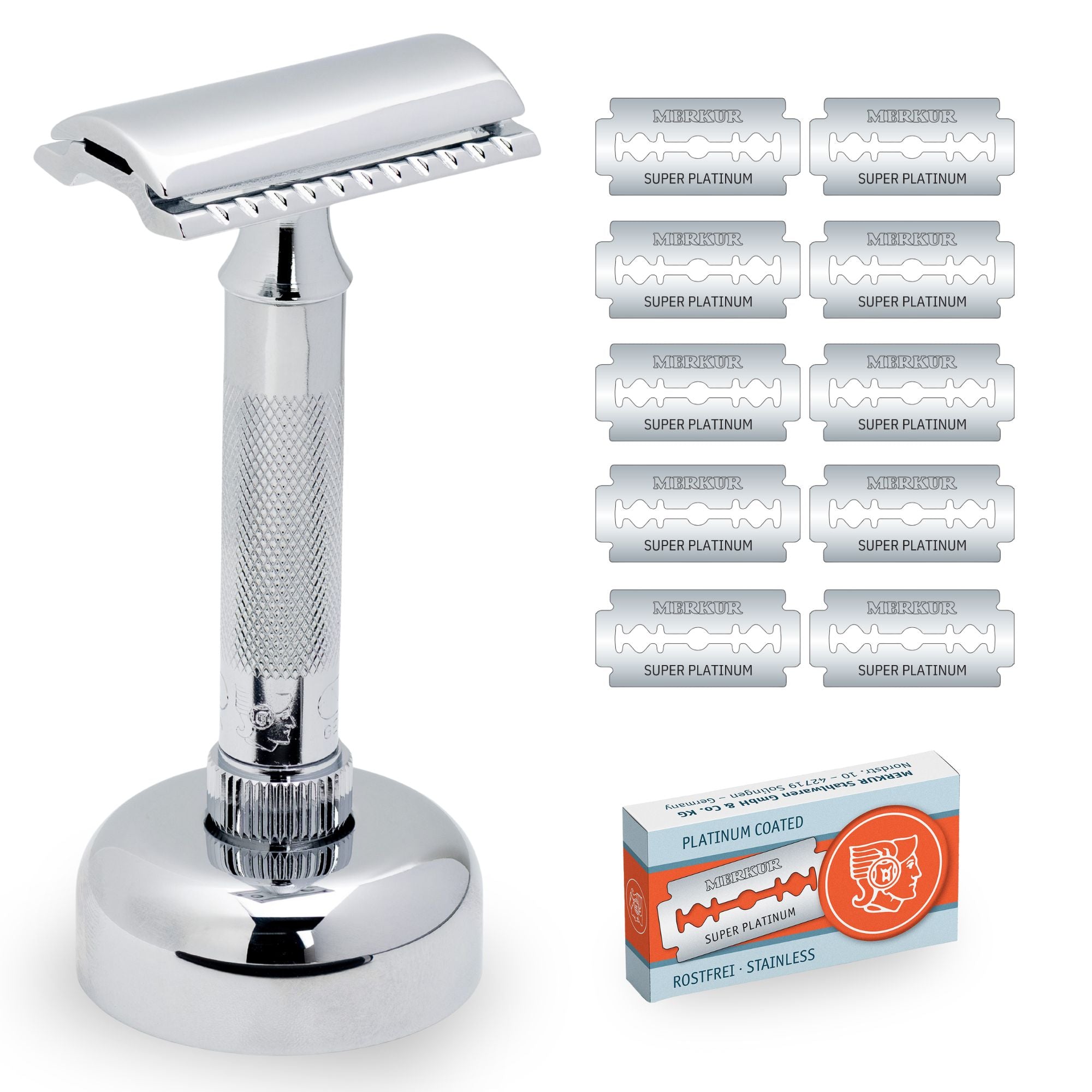 Rasierset 34C, Ständer, 10er Super Platinum Klingen