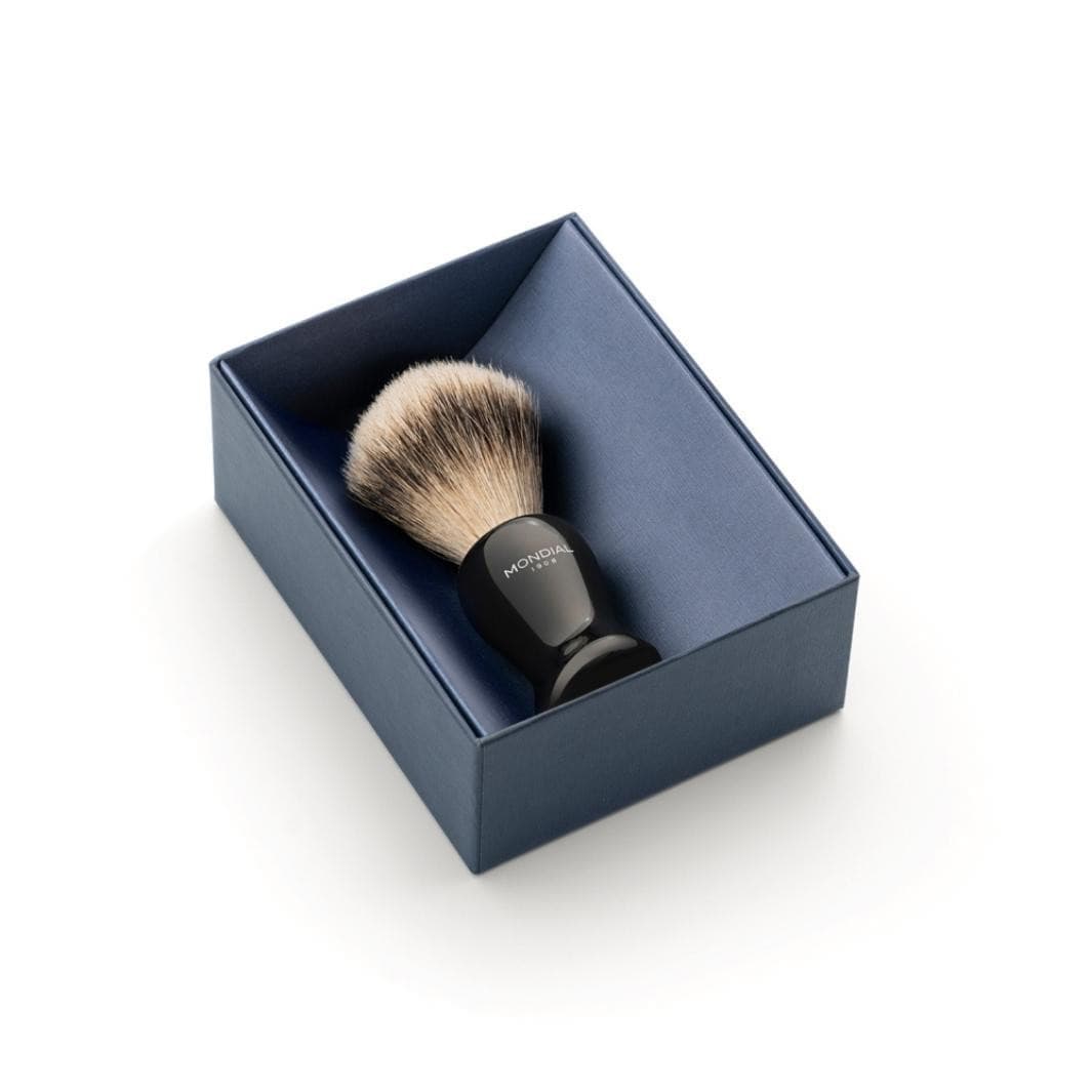 Shaving Brush Gibson L - Ecosilvertip, black resin handle